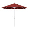 California Umbrella 9' Round Aluminum Market Umbrella, Crank Lift, Collar Tilt, White Pole, Sunbrella Pacific Blue