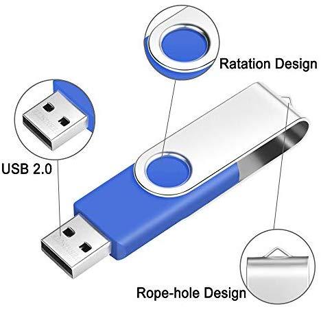 4GB USB Flash Drive Bulk 10 Pack Portable Zip Drives, Portable Thumb Drive 4 GB Swivel USB 2.0 Memory Stick Data Storage, Metal Pen Drive Flash Disk Multi Pack Jump Drives in Black by FEBNISCTE