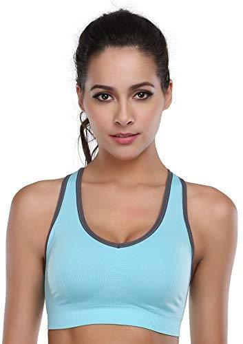 BAOMOSI Women's Seamless Racerback Sports Bra High Impact Support Yoga Gym Workout Fitness