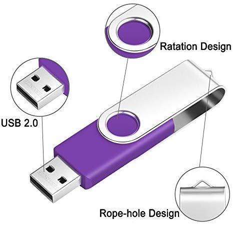 Thumb Drive 8GB Flash Drive Bulk 10 Pack Portable Zip Drives 8 GB, Swivel USB 2.0 Memory Sticks Multipack Jump Drives with Led Indicator, FEBNISCTE Black Pendrive Data Storage with 10pcs Ropes