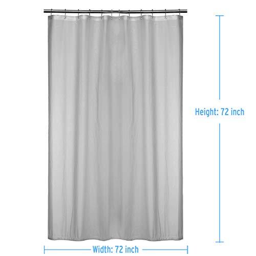 N&Y HOME Shower Curtain Liners, 72" W x 78" H PEVA 3G Shower Curtains with Heavy Duty Beads and 12 Rust-Resistant Grommet Holes, Waterproof Odorless Plastic Shower Liner for Bathroom Frosted, 2 Pack