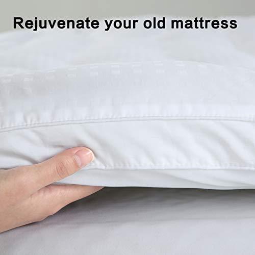 CHOKIT Queen Size Mattress Topper, Quilted Fitted Mattress Pad Cover Bed Protector Cotton Pillow Top with Down Alternative Fill (8-21" Deep Pocket)