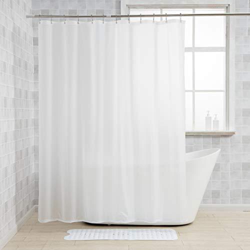 N&Y HOME Shower Curtain Liners, 72" W x 78" H PEVA 3G Shower Curtains with Heavy Duty Beads and 12 Rust-Resistant Grommet Holes, Waterproof Odorless Plastic Shower Liner for Bathroom Frosted, 2 Pack