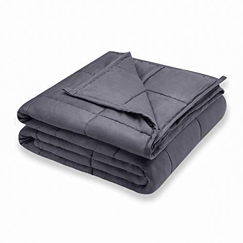 Weighted Idea Cool Weighted Blanket | 12 lbs | 48''x78'' | Cotton | Grey | for Adult Woman and Man