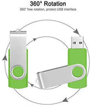 4GB Memory Stick USB 2.0 Flash Drive 10 Pack Bulk Thumb Drives 4 GB Portable Swivel Data Sticks Zip Drive Green PenDrive Jump Drive for Data Storage by FEBNISCTE