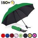 ABCCANOPY Umbrella Compact Rain&Wind Teflon Repellent Umbrellas Sun Protection with Black Glue Anti UV Coating Travel Auto Folding Umbrella, Blocking UV 99.98% (Black)