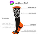 MadSportsStuff Elite Basketball Socks with Net Crew Length - Made in The USA