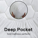 CHOKIT Queen Size Mattress Topper, Quilted Fitted Mattress Pad Cover Bed Protector Cotton Pillow Top with Down Alternative Fill (8-21" Deep Pocket)