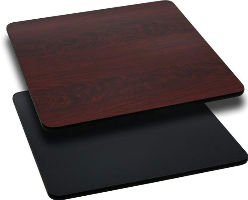 Reversible Laminate Table Top Finish: Black/Mahogany, Size: 36" Square