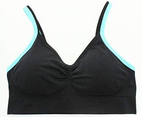 AKAMC 3 Pack Women's Medium Support Cross Back Wirefree Removable Cups Yoga Sport Bra