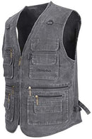 LUSI MADAM Mens Outdoor Vest Multi-Pockets Casual Vest for Work Fishing Photography Journalist