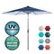 Abba Patio Outdoor 9-Feet Table Umbrella with Push Button Tilt and Crank Lift, Turquoise Striped