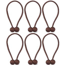 NZQXJXZ Curtain Tiebacks Magnetic, Drape Holders Holdbacks Decorative Weave Rope Clips Window Sheer Blackout Panels Home Office, Chocolate (Pack of 6)