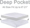 Balichun Pillowtop Queen Mattress Pad Cover 300TC 100% Cotton Down Alternative Filled Mattress Topper with 8-21- Inch Deep Pocket (White