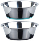 Kulmeo No Spill Non-Skid Stainless Steel Deep Dog Bowls