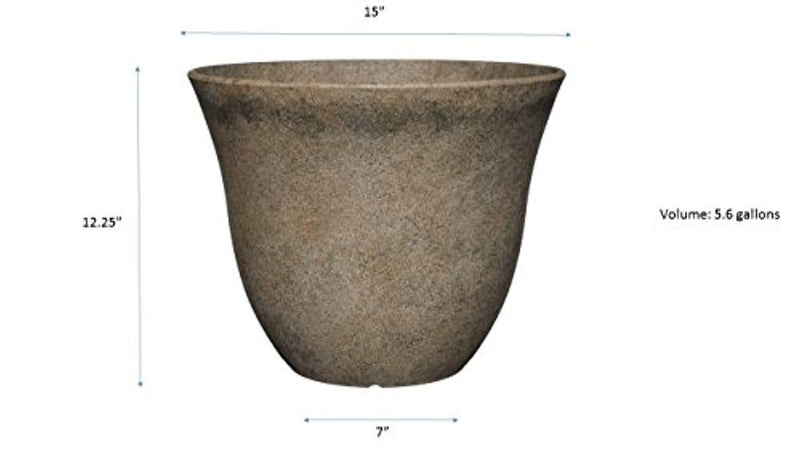 GARDENGOODZ Honeysuckle Patio Pot Honeysuckle Planter, Patio Pot, 15" Fossil Stone