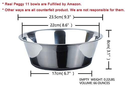 Kulmeo No Spill Non-Skid Stainless Steel Deep Dog Bowls