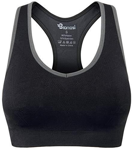 BAOMOSI Women's Seamless Racerback Sports Bra High Impact Support Yoga Gym Workout Fitness