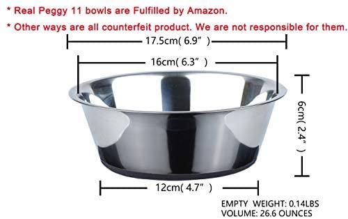 Kulmeo No Spill Non-Skid Stainless Steel Deep Dog Bowls