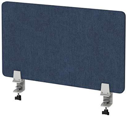 VaRoom Acoustic Desktop Privacy Divider, 23”W x 18”H Sound Absorbing Clamp-on Cubicle Desk Divider Partition Panel in Light Grey Tackable Fabric