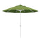 California Umbrella 9' Round Aluminum Market Umbrella, Crank Lift, Collar Tilt, White Pole, Sunbrella Pacific Blue