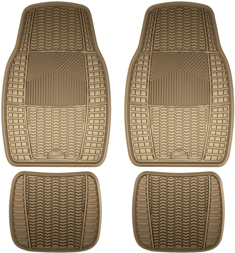 Custom Accessories Armor All 78842 4-Piece Tan All Season Rubber Floor Mat