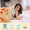 LetsFunny Burrito Tortilla Wrap Blanket, Burrito Wrap Novelty Blanket Tortilla Towel for Adults/Kids, Giant Round Beach Towel/Throw Blanket/Picnic Blanket (Yellow 6, 71.00)