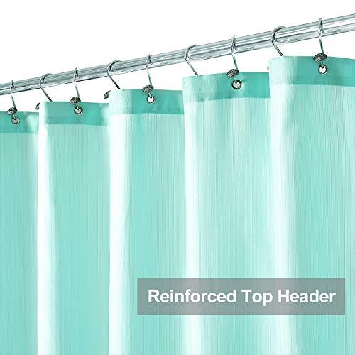 N&Y HOME Fabric Shower Curtain Liner Extra Long Stall Size 54 Width by 80 Length inches, Hotel Quality, Washable, White Bathroom Curtains with Grommets, 54x80