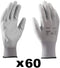 Coyaho Work Gloves (12 pairs) - Non-Slip Mounting Gloves Seamless, Ideal for Repairs, Automotive Industry, Finishing, Car Service, Workshop (10, White)