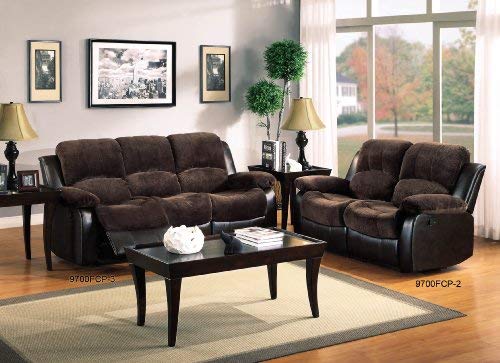 Homelegance Resonance 83" Bonded Leather Double Reclining Sofa, Brown