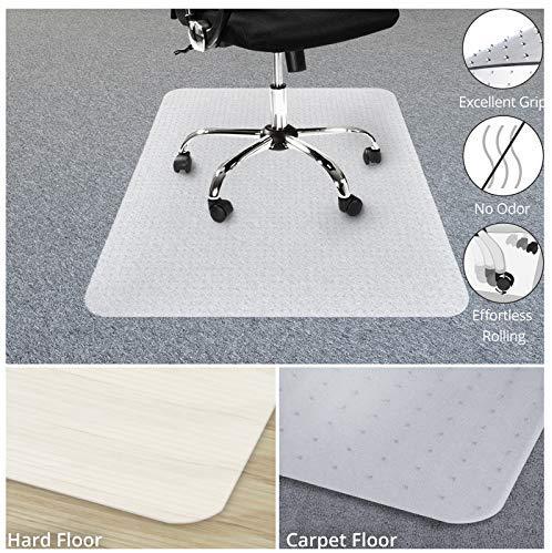 Office Marshal Black Polycarbonate Office Chair Mat - 36" x 48" - Hard Floor Protection - No-Recycling Material - High Impact Strength