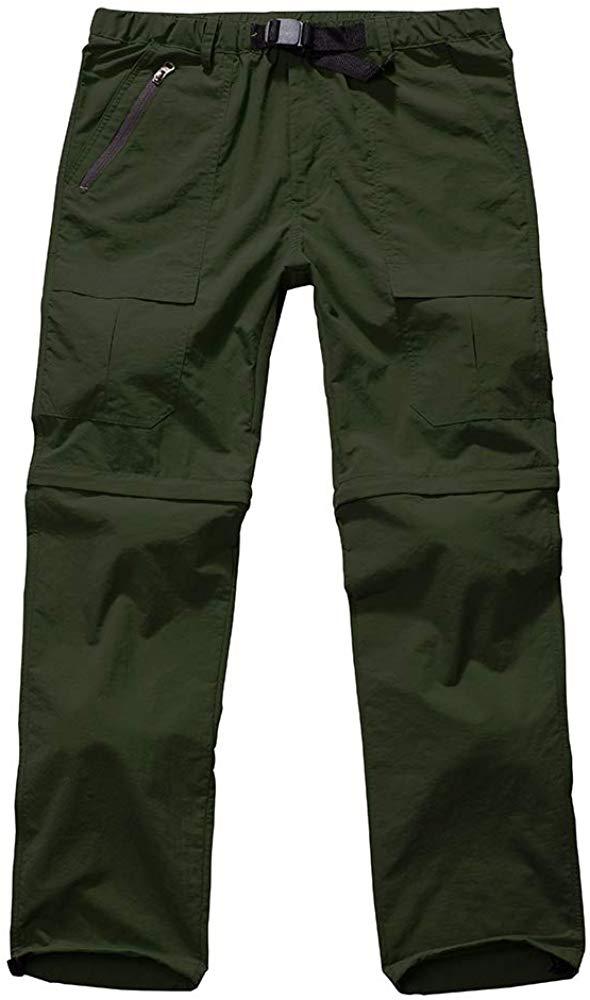 Mens Hiking Pants Adventure Quick Dry Convertible Lightweight Zip Off Fishing Travel Mountain Trousers