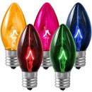 HLS C9 - Transparent Multi-Color - Double Dipped - 7 Watt - Intermediate Base - Christmas Lights - 25 Pack