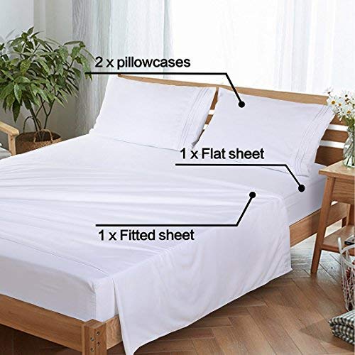 EMONIA Twin XL Sheets Set - 4 Pieces Bed Sheets-Microfiber Super Soft 1800 Series Deep Pocket Fitted Sheets-Wrinkle and Fade Resistant (Green, Twin XL)