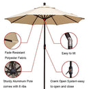 EliteShade 9Ft Market Umbrella Patio Outdoor Backyard Aluminum Table Umbrella (FadeSafe Beige)