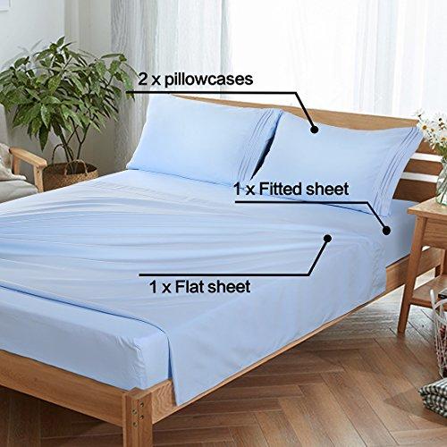 EMONIA Queen Sheets Set -6 Pieces Bed Sheets-Microfiber Super Soft 1800 Series Deep Pocket Fitted Sheets-Wrinkle