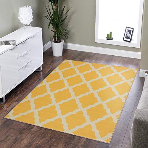 Ottomanson Glamour Collection Contemporary Moroccan Trellis Design Kids Rug (Non-Slip) Kitchen and Bathroom Mat Rug, 3'3" X 5'0", Grey