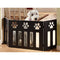 Pet Store Wooden Paw Decor Pet Gate (Black)