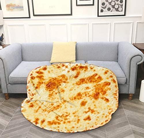 LetsFunny Pizza Blanket Adult Burritos Tortilla Throws Kids Flannel Sofa Couch Realistic Food Throw Blankets Teens Soft Comfort Sleeping Wrap Round Camping Travel Beach Taco Towel - 60 inches, Pizza 7