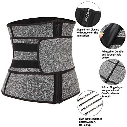 KIWI RATA Neoprene Sauna Waist Trainer Corset Sweat Belt for Women Weight Loss Compression Trimmer Workout Fitness