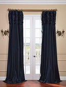 Half Price Drapes PTCH-112-108-RU Ruched Faux Silk Taffeta Curtain, Platinum