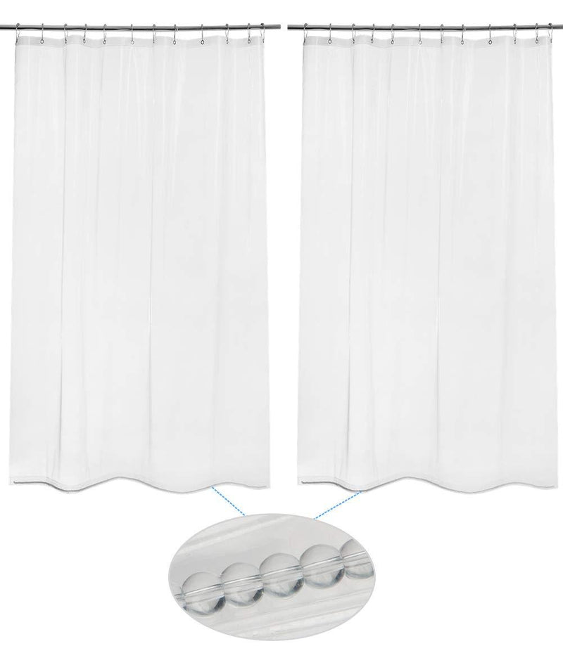 N&Y HOME Shower Curtain Liners, 72" W x 78" H PEVA 3G Shower Curtains with Heavy Duty Beads and 12 Rust-Resistant Grommet Holes, Waterproof Odorless Plastic Shower Liner for Bathroom Frosted, 2 Pack