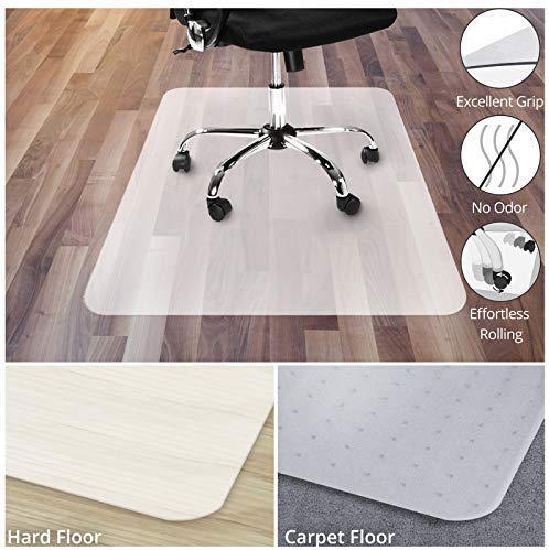 Office Marshal Black Polycarbonate Office Chair Mat - 36" x 48" - Hard Floor Protection - No-Recycling Material - High Impact Strength