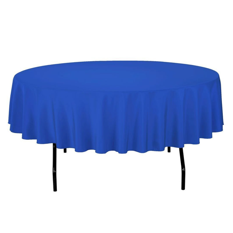 12 Pack 84" ROUND Table Cover Premium Plastic Tablecloth for any Party or Event (White)