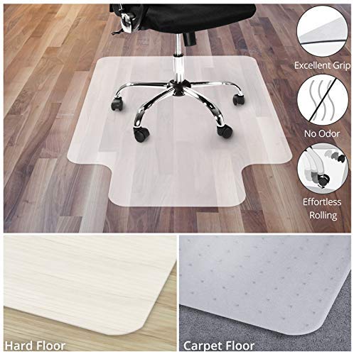 Office Marshal Black Polycarbonate Office Chair Mat - 36" x 48" - Hard Floor Protection - No-Recycling Material - High Impact Strength