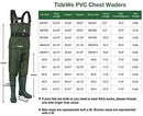 TIDEWE Bootfoot Chest Wader, 2-Ply Nylon/PVC Waterproof Fishing & Hunting Waders for Men and Women (Green and Brown)