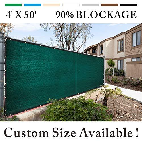 Y- STOP 5' x 25' Green Fence Privacy Screen Windscreen Cover Netting Mesh Fabric Cloth - Get Your Privacy Today Stop Neighbor Seeing-Through Stop Dog Barking Protect Property WE Custom Make Size