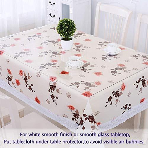 Clear Plastic Dining Table Protector Tablelcloth Desk Pad Mat Wooden Furniture Coffee Glass Side Table Cloth Table Top Protection Countertop Cover Waterproof Rectangular PVC Vinyl 24 x 24 Inches 2PCS