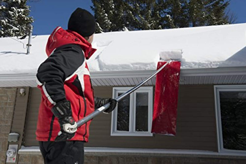 SNOWPEELER ROOF RAKE! Easy-To-Use Rooftop Snow Removal Tool with 20-FT Handle, 9-FT Snow Slide and 18-IN Cutting Blade. Aluminum and Stainless-Steel Construction. Less Time and Effort than Snow Rakes!