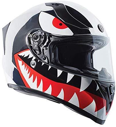 TORC T15B Bluetooth Integrated Full Face Motorcycle Helmet With Graphic (T15B Chrome Flying Tiger, Medium)